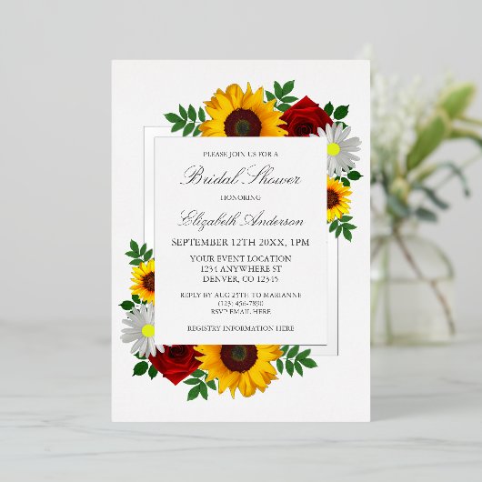 Traditioneel bloemig Vrijgezellenfeest Folie Uitnodiging (Staand Voorkant)