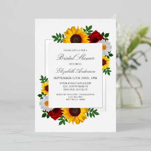 Traditioneel bloemig Vrijgezellenfeest Folie Uitnodiging (Staand Voorkant)