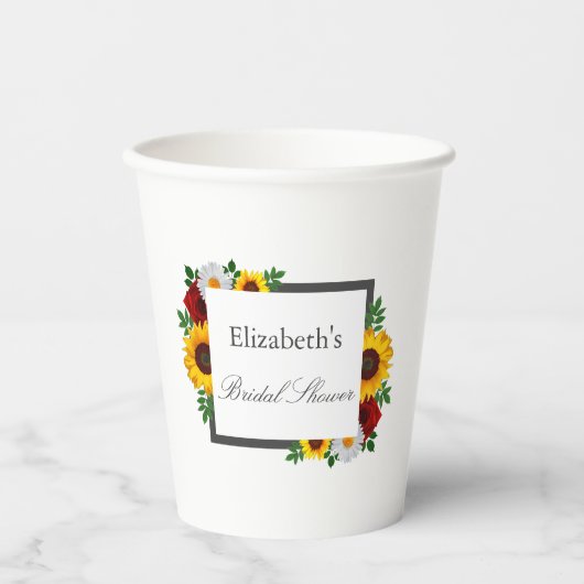Traditioneel bloemig Vrijgezellenfeest Papieren Bekers (Voorkant)
