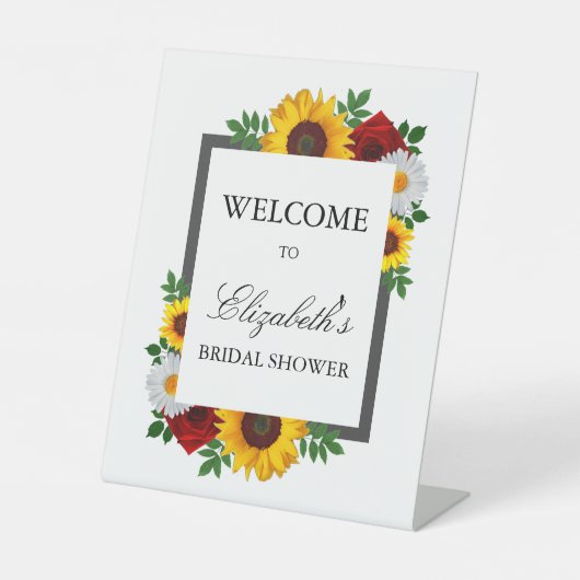 Traditioneel bloemig Vrijgezellenfeest Reclamebord Met Voetstuk (Voorkant)