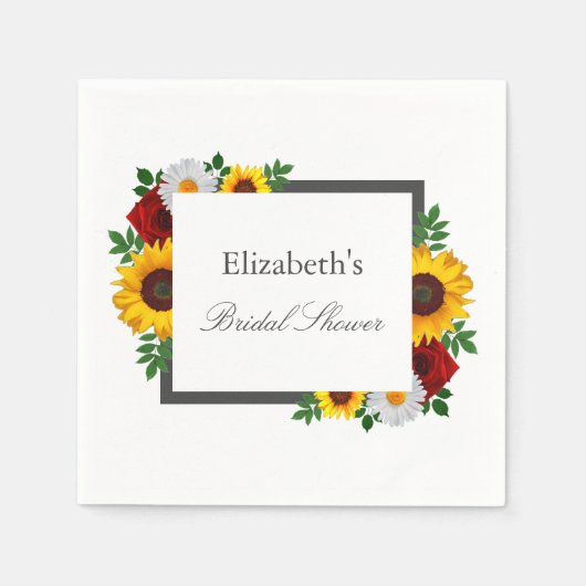 Traditioneel bloemig Vrijgezellenfeest Servet (Voorkant)