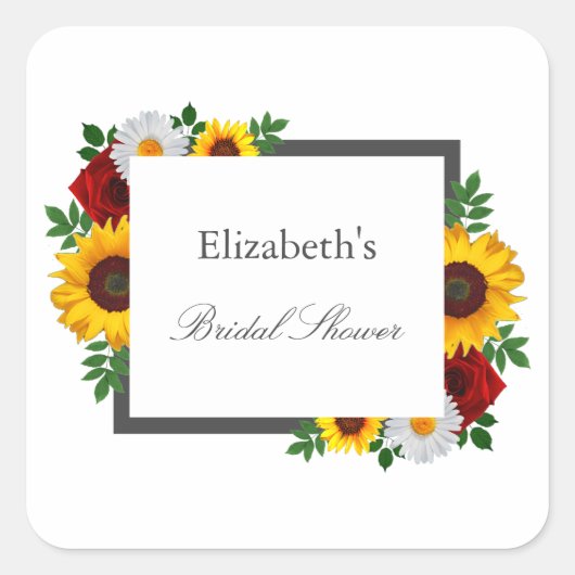 Traditioneel bloemig Vrijgezellenfeest Vierkante Sticker (Voorkant)