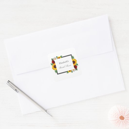 Traditioneel bloemig Vrijgezellenfeest Vierkante Sticker (Envelop)