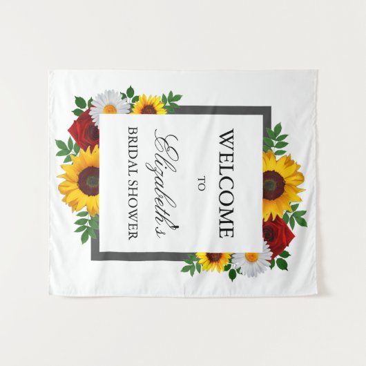 Traditioneel bloemig Vrijgezellenfeest Wandkleed (Voorkant (horizontaal))