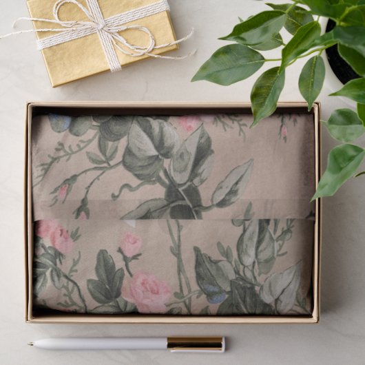 Traditioneel Bloemmotief Stof Foto Tissuepapier (Geschenk)