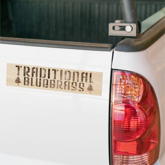 Traditioneel Bluegrass in hout Bumpersticker (Op Truck)