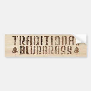 Traditioneel Bluegrass in hout Bumpersticker