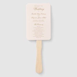Traditioneel Blush Pink formele bruiloft programma Handwaaier