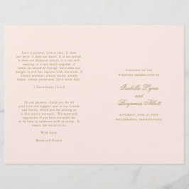 Traditioneel Blush Roze Formeel Huwelijksprogramma