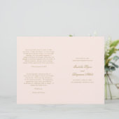 Traditioneel Blush Roze Formeel Huwelijksprogramma (Staand voorkant)