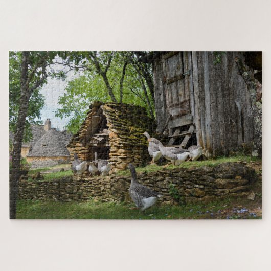 Traditioneel boerderij "foie gras gans" legpuzzel (Horizontaal)