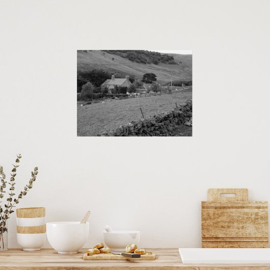 "Traditioneel Boerderij House" Poster (Keuken)