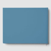 Traditioneel Boho Stofblauw Bloemig Goud Bruiloft Gastenboek (Achterkant)
