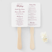 Traditioneel Bourgondisch formeel huwelijksprogram Handwaaier (Voorkant en achterkant)