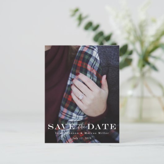 Traditioneel Briefkaart Save the Date (Staand voorkant)