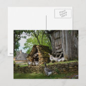 Traditioneel briefkaart van boerderij van hanen me (Voorkant / Achterkant)