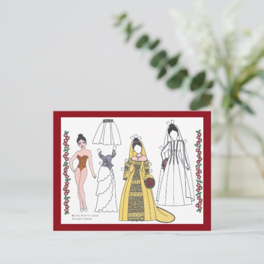 Traditioneel Briefkaart van bruidspapier (Staand voorkant)