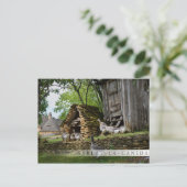 Traditioneel briefkaart van de boerderij van hanen (Staand voorkant)