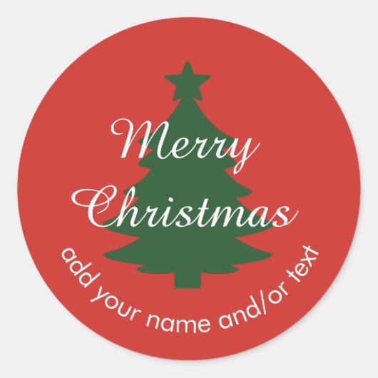 Traditioneel - Bright Red Custom Kerst sticker (Voorkant)