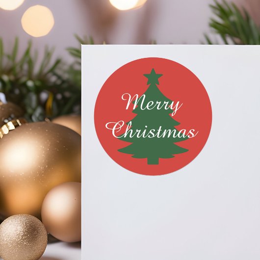 Traditioneel - Bright Red Merry Christmas Sticker