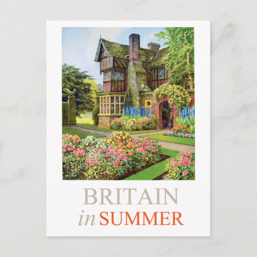 Traditioneel Brits huis en de tuin Briefkaart (Voorkant)