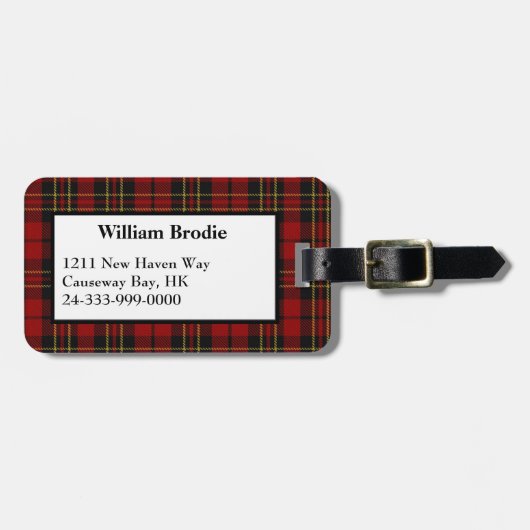 Traditioneel brodie Tartan Spond Bagagelabel (Voorkant horizontaal)