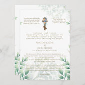 Traditioneel BYZANTijns Kruis Groene Huwelijksdeco Kaart (Voorkant / Achterkant)