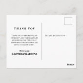 Traditioneel & Chic Foto Indiase bruiloft Bedankt Briefkaart (Achterkant)