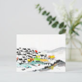 Traditioneel Chinees dorp in de bergen Briefkaart (Staand voorkant)