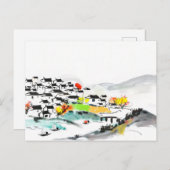 Traditioneel Chinees dorp in de bergen Briefkaart (Voorkant / Achterkant)