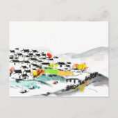 Traditioneel Chinees dorp in de bergen Briefkaart (Voorkant)