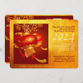 Traditioneel Chinees Draken Nieuwjaar Pintje Save The Date (Voorkant / Achterkant)