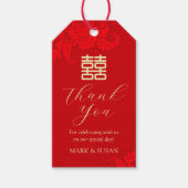 Traditioneel Chinees Dubbel Geluk Bruiloft Label Cadeaulabel (Voorkant)