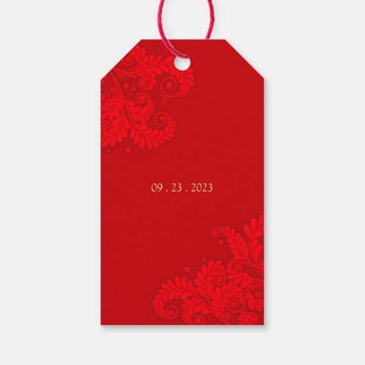 Traditioneel Chinees Dubbel Geluk Bruiloft Label Cadeaulabel (Achterkant)