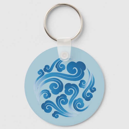 traditioneel Chinees gunstig wolkenpatroon Sleutelhanger (Achterkant)