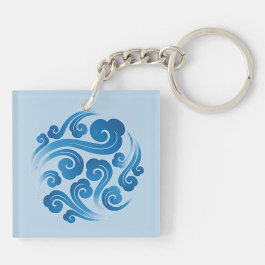 traditioneel Chinees gunstig wolkenpatroon Sleutelhanger (Achterkant)