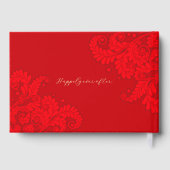 Traditioneel Chinees huwelijksgastenboek (ROOD) Gastenboek (Achterkant)