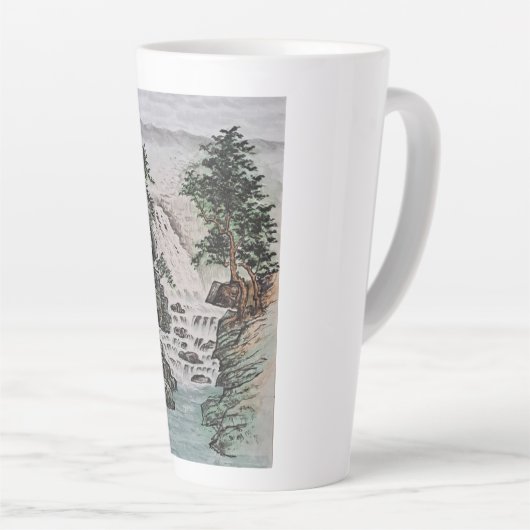 Traditioneel Chinees Inkt Schilderen Latte Mok (Rechterhoek)