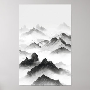 Traditioneel Chinees Inktschilderij Poster