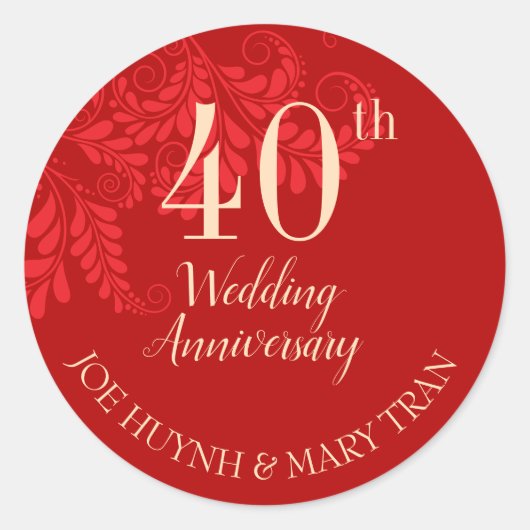 Traditioneel Chinees Jubileum Ronde Sticker (Voorkant)