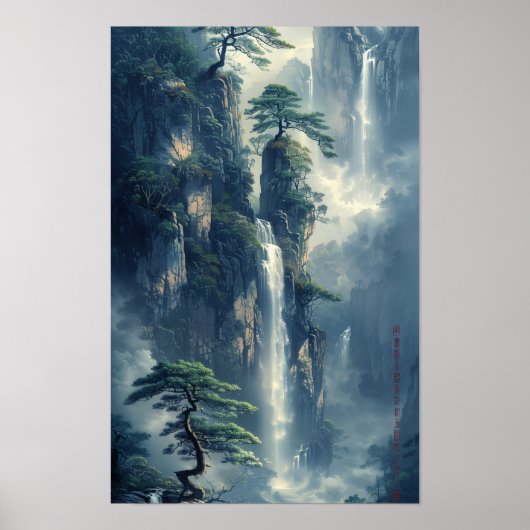 Traditioneel Chinees Landschapsschilderij Poster (Voorkant)