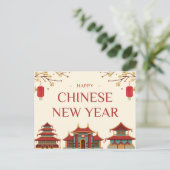 Traditioneel Chinees Nieuwjaar Celebration Briefka Briefkaart (Staand voorkant)