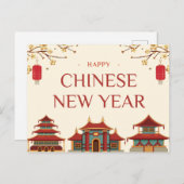 Traditioneel Chinees Nieuwjaar Celebration Briefka Briefkaart (Voorkant / Achterkant)