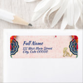 Traditioneel Chinees patroon in het jaar van de ti Etiket (Insitu)