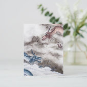 Traditioneel Chinees schilderij, jaar van de draak Briefkaart (Staand voorkant)
