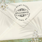 Traditioneel Circular Floure Return-adres Zelfinktende Stempel