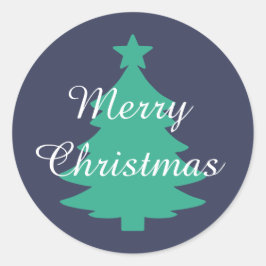 Traditioneel - Classic Blue Merry Christmas Sticke Ronde Sticker