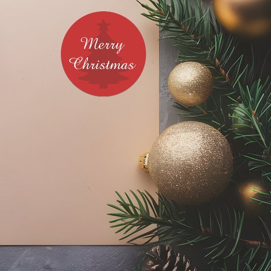 Traditioneel - Classic Red Merry Christmas Sticker