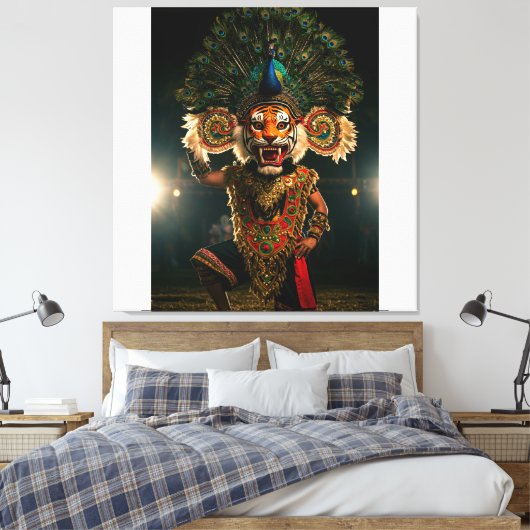 Traditioneel Cultureel Masker Muurkunst - Exotisch Canvas Afdruk (Insitu (Slaapkamer))