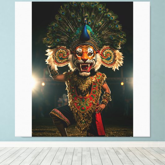 Traditioneel Cultureel Masker Muurkunst - Exotisch Canvas Afdruk (Insitu (Houten vloer))